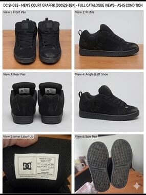 DC Men's Court Graffik Sneakers in Black